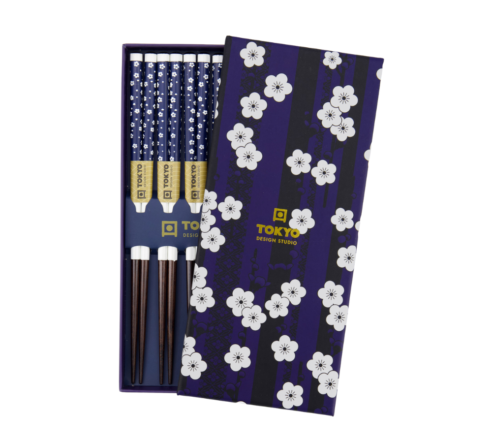 Spisepinde gavesæt, Blue Plum - 5 par